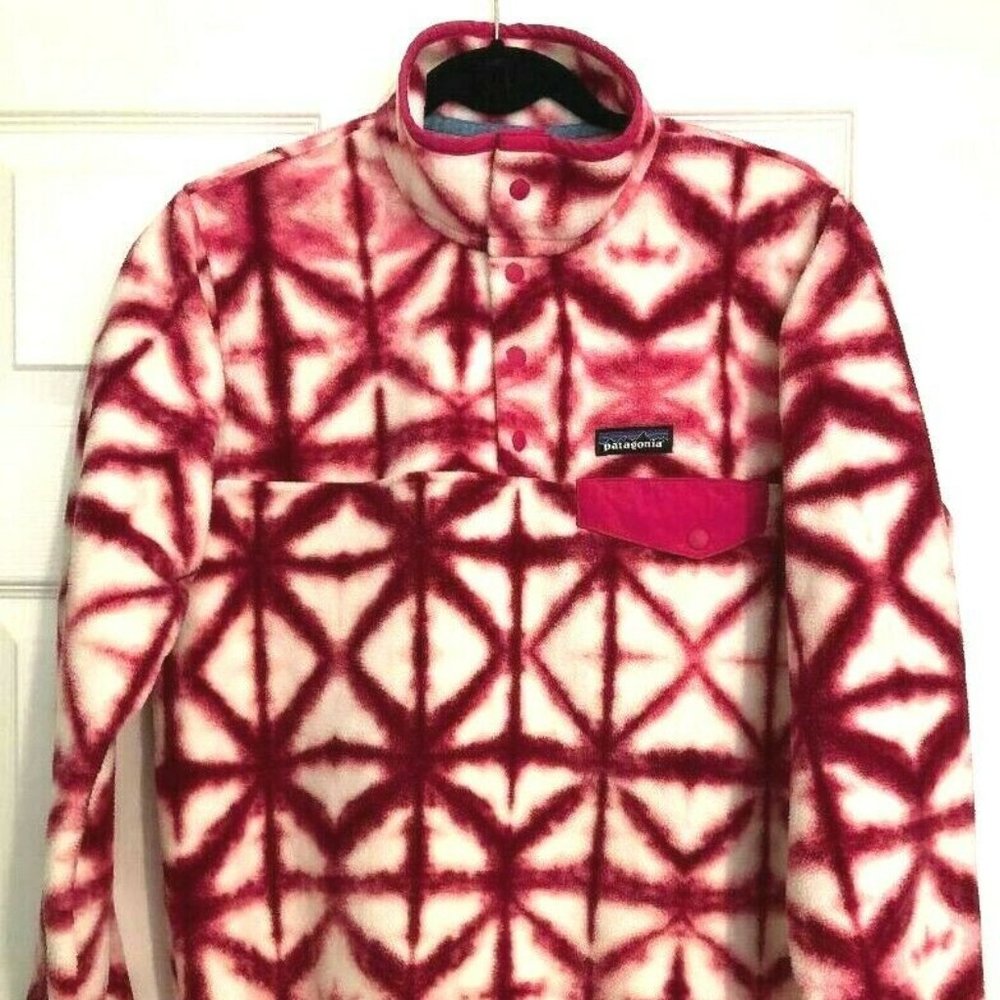 PATAGONIA TIE DYE SNAP-T WOMENS MEDIUM M PINK